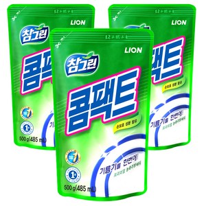 참그린 콤팩트 주방세제 리필형, 500g, 3개