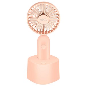 휘릭 휴대용 미니 선풍기 + 무선충전 도크 세트, FR-4DCP, 핑크