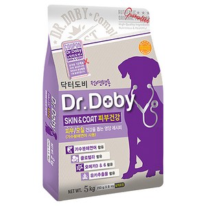 닥터도비 전연령 스킨앤코트 피부건강 건식사료, 5kg, 1개