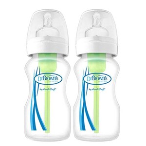 닥터브라운 와이드넥 옵션스 PP젖병 270ml 2개입, 1단계, 화이트