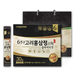 고려홍삼진흥원 6년근 고려홍삼정 블랙에디션 스틱 컴팩트, 10g, 1개