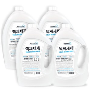 바른세제연구소 베이킹소다 액상세제 본품, 3L, 4개