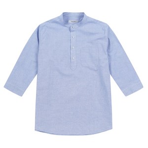 마인드브릿지 남성용 순면 풀오버 스탠에리 7부셔츠, BLUE