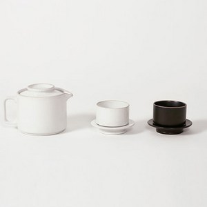 ERATO 국산 옳음 찻잔 다기세트 화이트 + 블랙 6p 세트, 1세트, 주전자세트 + 다기잔(2P) + 잔받침(2P)