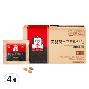 정관장 홍삼정소프트타브렛, 60정, 4개