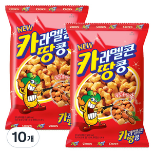 크라운 카라멜콘과땅콩 과자, 72g, 10개