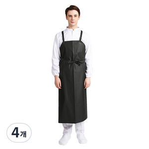 웰프런 우레탄 방수앞치마 H형 특대, 무광블랙, 4개
