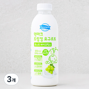 덴마크 드링킹 요구르트 포스트 바이오틱스 샤인머스캣, 750ml, 3개