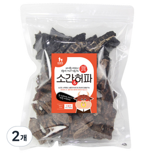 웁스 강아지 수제 간식 400g, 소간 + 허파 혼합맛, 2개