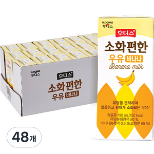 일동후디스 소화편한 바나나 멸균우유, 190ml, 48개