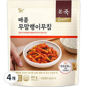 본죽 매콤 무말랭이 무침, 4개, 80g