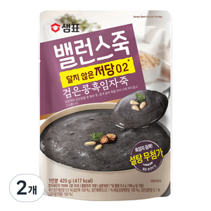 밸런스죽 샘표 검은콩흑임자죽, 420g, 2개