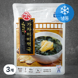 오뚜기 청담미역 가자미미역국 (냉동), 3개, 500g