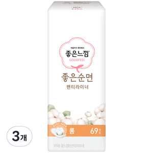 좋은느낌 좋은순면 롱 팬티라이너, 69개입, 3개