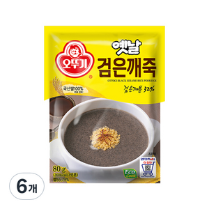 오뚜기 옛날 검은깨죽, 80g, 6개