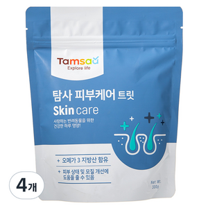 탐사 강아지 영양제 뉴트리션 트릿 피부케어 300g, 4개