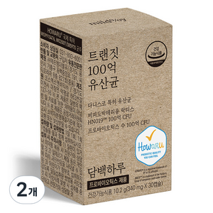 담백하루 트랜짓 100억 유산균 10.2g, 30정, 2개