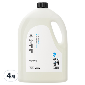 크리오 생활물가 주방세제 바질허브향, 4.2L, 4개