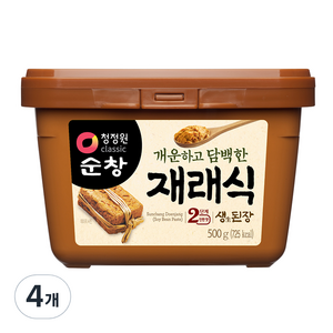 청정원순창 재래식 생된장, 500g, 4개