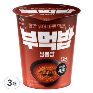 CJ제일제당 부먹밥 짬뽕밥, 3개, 52g