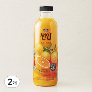 썬업 오렌지&감귤 주스, 2개, 750ml