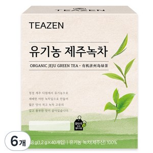 티젠 유기농 제주녹차, 1.2g, 40개입, 6개