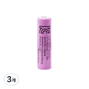 18650 배터리 충전지 3000mAh, 1개입, 3개
