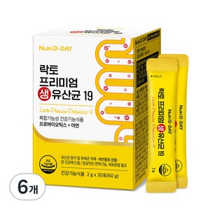 뉴트리디데이 락토 프리미엄 생유산균 19, 60g, 6개