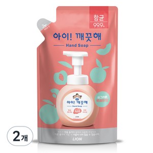 아이깨끗해 모이스처라이징 핸드워시 리필형 복숭아향, 200ml, 2개