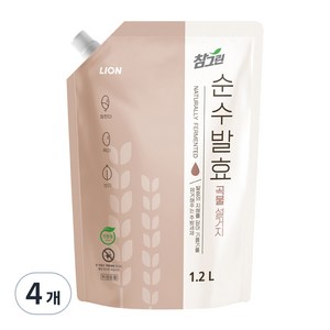 참그린 순수발효 곡물 설거지 주방세제, 1.2L, 4개