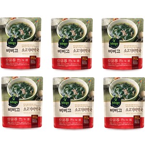 비비고 소고기 미역국, 300g, 6개