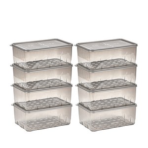 땡스소윤 냉동실 전용 밀페용기 5호 투명그레이, 1개입, 8개