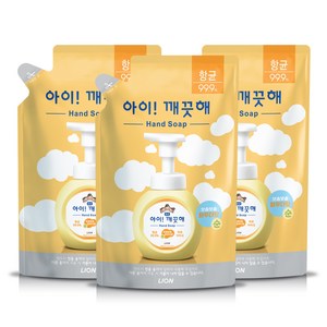 아이깨끗해 순 핸드워시 파우더향 리필용, 3개, 450ml