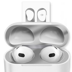 구스페리 에어팟 3세대 철가루방지 스티커 2개, AirPods 3세대, 실버