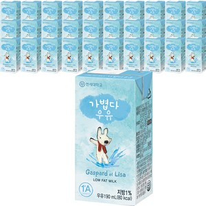 연세우유 가볍다 우유, 190ml, 48개