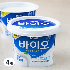 매일바이오 무가당 플레인, 450g, 4개