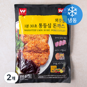 외갓집 1분 30초 통등심돈까스 + 소스 세트 (냉동), 650g, 2개