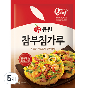 큐원 참 부침가루, 1kg, 5개