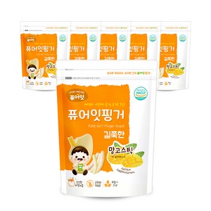 퓨어잇 핑거 길쭉한 망고스틱, 망고, 30g, 6개