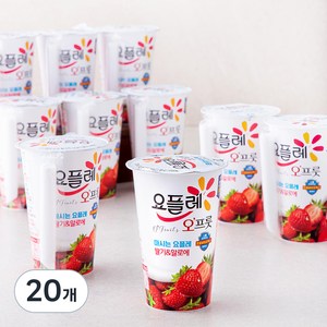 요플레 오프룻 딸기&알로에, 180ml, 20개