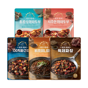 차오차이 짜장 마파두부 체험팩 180g x 5종 세트, 900g, 1세트