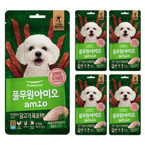 아미오 자연담은 간식 닭고기 육포 칼슘 PLUS, 닭가슴살, 50g, 5개