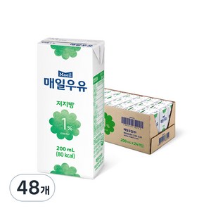 매일우유 저지방 1% 우유, 200ml, 48개