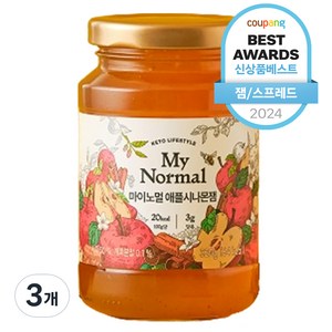 마이노멀 저당 저칼로리 애플시나몬잼, 320g, 3개