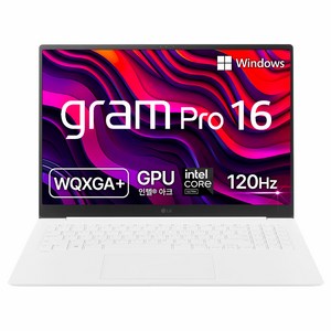 LG전자 2024 그램 Pro 16 코어Ultra5 인텔 14세대 Arc, 에센스화이트, 512GB, 32GB, WIN11 Home, 16Z90SP-KA5CK