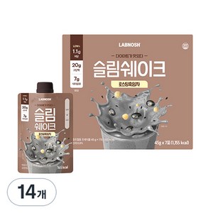 랩노쉬 슬림쉐이크 로스팅흑임자, 45g, 14개