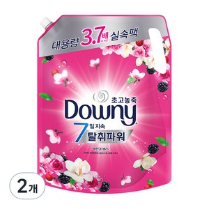 다우니 7일 탈취파워 초고농축 섬유유연제 목련과베리 리필, 2.6L, 2개