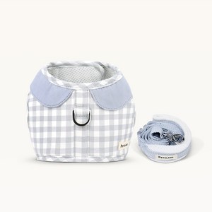 오데트 카라 하네스 + 리드줄 세트, 밀키블루