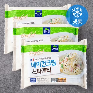 면사랑 베이컨크림 스파게티 1인분 (냉동), 330g, 3개