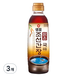 샘표 맑은 조선간장, 500ml, 3개